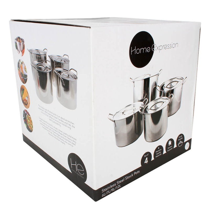 Pots en acier inoxydable S4 6 7 9 12l